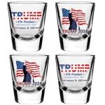 Trump Shot Glass - 4 Pack 1.7 oz Heavy Base Tequila Shot Glasses - Ideal Gift for Patriots & Political Fans - Great for Whiskey, Vodka, Liquor - Trump Shot 2024 & Trump 2025 Inauguration Day Souvenir