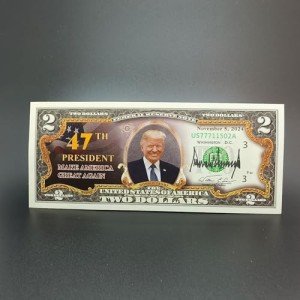 President Trump 47th President Commemorative 2 Dollar Bill – Uncirculated Trump Coin Trump Victory Banknote, Historic Collectible Trump Merchandise, Limited Edition 2024。