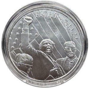 Generic 1 oz 2024 Trump Survives : Fight fight fight! Silver Round