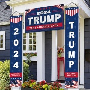 Trump 2024 Flag 3x5Ft Trump Flags with MAGA Large Hanging Banners Heavy Duty Polyester Outdoor Porch Set Vivid Color Donald Trump Sign for Garden Yard Wall