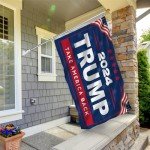 Trump 2024 Flag 3x5Ft Trump Flags with MAGA Large Hanging Banners Heavy Duty Polyester Outdoor Porch Set Vivid Color Donald Trump Sign for Garden Yard Wall