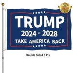 Trump Won Flag 3 Ply Super Tough Double Sided 3x5 Outdoor Flags, Long Lasting, Fade Resistant 300D Polyester Pongee Flag Banner for Outside with 2 Brass Grommets 4 Rows Stitched