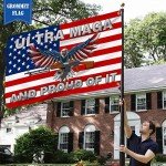 Proud of Ultra Maga U.S. Patriotic 3X5 Ft Flags, Support Trump Anti Joe Bidn Banner Flag Sign for Indoor Outdoor Decoration