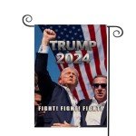 WENWELL Trump 2024 Fight Garden Flag,Donald Trump Shooting Makes Me Stronger Burlap Yard Sign,Save America Again House Flag,Trump 45 47 President Banners for Outdoor 12 x 18 Inch Double Sided