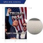 WENWELL Trump 2024 Fight Garden Flag,Donald Trump Shooting Makes Me Stronger Burlap Yard Sign,Save America Again House Flag,Trump 45 47 President Banners for Outdoor 12 x 18 Inch Double Sided