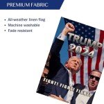WENWELL Trump 2024 Fight Garden Flag,Donald Trump Shooting Makes Me Stronger Burlap Yard Sign,Save America Again House Flag,Trump 45 47 President Banners for Outdoor 12 x 18 Inch Double Sided
