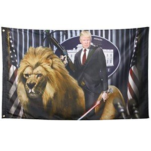 ZKflager Double Sided Trump Flag Republican 3x5 Ft Political Trump Lion Flag Banner Outdoor Indoor College Dorm Room Guys Man Cave Frat Bedroom