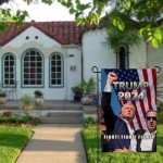 WENWELL Trump 2024 Fight Garden Flag,Donald Trump Shooting Makes Me Stronger Burlap Yard Sign,Save America Again House Flag,Trump 45 47 President Banners for Outdoor 12 x 18 Inch Double Sided