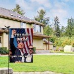 WENWELL Trump 2024 Fight Garden Flag,Donald Trump Shooting Makes Me Stronger Burlap Yard Sign,Save America Again House Flag,Trump 45 47 President Banners for Outdoor 12 x 18 Inch Double Sided