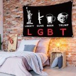 Generic Liberty Gun Beer Funny Flag 3x5Ft LGBT Trump Flags with 4 Brass Grommets for Bedroom Bar Man Cave College Dorm Room Decor