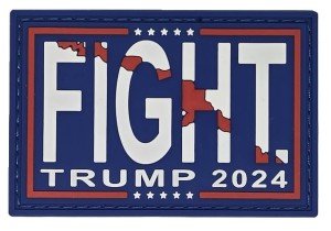 Fight Trump Assassination Attempt Butler PA 2024 PVC Patch 3x2 Hook and Loop