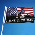 Trump 2024 Flag God Guns and Trump Flag 3X5Ft Outdoor Flags with 2 Brass Grommets,for Garden Balcony Square Park Decor
