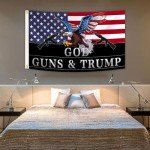 Trump 2024 Flag God Guns and Trump Flag 3X5Ft Outdoor Flags with 2 Brass Grommets,for Garden Balcony Square Park Decor
