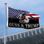 Trump 2024 Flag God Guns and Trump Flag 3X5Ft Outdoor Flags with 2 Brass Grommets,for Garden Balcony Square Park Decor