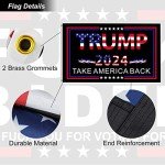 Trump 2024 Flag 3x5 Outdoor Take America Back Flag 2 Pack Premium Polyester Trump Flags and Fuck Biden Flag with Brass Grommets for Outdoor Indoor Room Wall