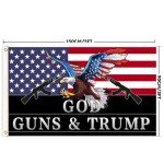 Trump 2024 Flag God Guns and Trump Flag 3X5Ft Outdoor Flags with 2 Brass Grommets,for Garden Balcony Square Park Decor