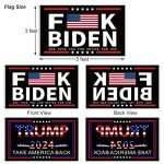 Trump 2024 Flag 3x5 Outdoor Take America Back Flag 2 Pack Premium Polyester Trump Flags and Fuck Biden Flag with Brass Grommets for Outdoor Indoor Room Wall