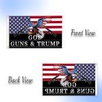 Trump 2024 Flag God Guns and Trump Flag 3X5Ft Outdoor Flags with 2 Brass Grommets,for Garden Balcony Square Park Decor