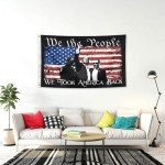 Trump Flag We The People Flag Trump Battle Flag 3X5FT (90X150CM) People's Flag Retro Decorative Flag Brass Collar Suitable for Indoor and Outdoor Decorative Flags