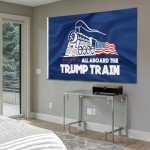 Trump Flag Train Donald Trump Flags Support for President Banner All Aboard The Trump Train 3 x 5 Feet with Two Brass Grommets