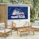 Trump Flag Train Donald Trump Flags Support for President Banner All Aboard The Trump Train 3 x 5 Feet with Two Brass Grommets