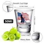 RWSEFK Shot Glass 1.75 oz - Survived Assassination & Fist Pump Design - Perfect for Political Fans, 2024 Collectible, and Patriotic Celebrations - Made of Durable Glass