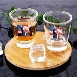 RWSEFK Shot Glass 1.75 oz - Survived Assassination & Fist Pump Design - Perfect for Political Fans, 2024 Collectible, and Patriotic Celebrations - Made of Durable Glass