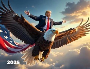 Trump Calendar 2025 Wall Calendar 2025 Funny Donald Trump Gifts MAGA Presidential 12-Month Wall Calendar Premium Glossy Finish President Trump Merchandise