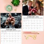 Trump Calendar 2025 Wall Calendar 2025 Funny Donald Trump Gifts MAGA Presidential 12-Month Wall Calendar Premium Glossy Finish President Trump Merchandise