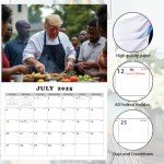 Trump Calendar 2025 Wall Calendar 2025 Funny Donald Trump Gifts MAGA Presidential 12-Month Wall Calendar Premium Glossy Finish President Trump Merchandise
