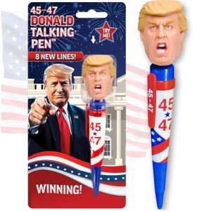 OUR FRIENDLY FOREST 45-47 Talking Donald Pen - Easter Basket Stuffers, Gag Gifts - Authentic President Voice Recordings - Patriotic Desktop Memorabilia, Republican Present for Fathers