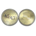 Aizics Mint Donald Trump Collectible 45 47 Gold Challenge Coin 24kt Gold Plating with Colorized 45 47 with USA Colors - Large Size 45mm x 3mm with Protective case