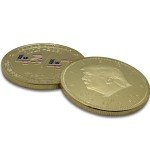 Aizics Mint Donald Trump Collectible 45 47 Gold Challenge Coin 24kt Gold Plating with Colorized 45 47 with USA Colors - Large Size 45mm x 3mm with Protective case