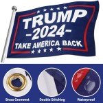 Trump 2024 Flag 3x5 Take America Back, Donald Trump Flags, Outdoor Banner Heavy Duty Lightweight Trump Flags, Durable Canvas Header and 2 Brass Grommets for Indoor Outdoor