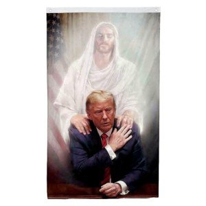 2but DONALD TRUMP PRAYING WITH JESUS flag Trump Shooting Fight flags 2024 outdoor indoor 3x5ft banner (Multicolor)