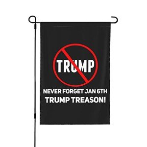12x18 Trump Treason Garden Flag Double Sided Anti-Trump Vote Blue 2022 Yard House Flag - Guilty For Prison, Save America, Save Democracy - No Stand