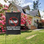 12x18 Trump Treason Garden Flag Double Sided Anti-Trump Vote Blue 2022 Yard House Flag - Guilty For Prison, Save America, Save Democracy - No Stand