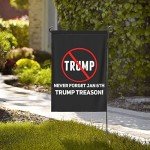 12x18 Trump Treason Garden Flag Double Sided Anti-Trump Vote Blue 2022 Yard House Flag - Guilty For Prison, Save America, Save Democracy - No Stand