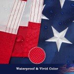 American Flag 3 x 5 ft, American Flags for Outside, Heavy Duty 250D Nylon US Flag with Embroidered Stars, Sewn Stripes, Brass Grommerts - All Weather Proof for Outdoor Use
