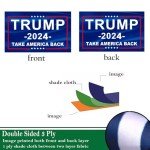 Trump Flags 2024 3x5 Outdoor Take America Back- Donald Trump MAGA Flags Blue Double Sided Made In USA 3 Ply Heavy Duty with 2 Brass Grommets for Outside Oudoor