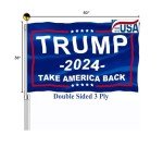 Trump Flags 2024 3x5 Outdoor Take America Back- Donald Trump MAGA Flags Blue Double Sided Made In USA 3 Ply Heavy Duty with 2 Brass Grommets for Outside Oudoor