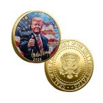 2025 Donald J. Trump Commemorative Coin – Gold Plated, 3D Limited Edition Liberty Eagle 47th President Seal Replica – Historical Challenge Coin, Trump Supporter Gift, Second Term Collectible