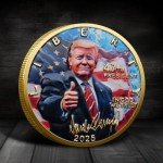 2025 Donald J. Trump Commemorative Coin – Gold Plated, 3D Limited Edition Liberty Eagle 47th President Seal Replica – Historical Challenge Coin, Trump Supporter Gift, Second Term Collectible