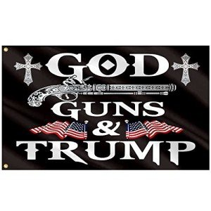 SOULBUTY Trump 2024 Flag- God Guns And Trump Flag 3x5 Feet Outdoor Indoor-Double Stitched- Polyester with Brass Grommets (3x5 Feet)