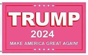3X5 TRUMP 2024 MAGA WOMEN FOR TRUMP PINK LADIES FLAG BANNER 100D JC