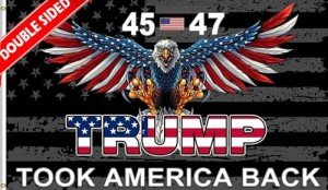 Double Sided Trump 45th 47th President Flag 2x3FT,President Trump Flag,Trump 2025 Eagle Flags,Trump Won Took America Back Banner with 2 Brass Grommets,Sturdy Polyester.