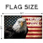 ccolorful rrope Trump 2024 Flag 3x5 FT President Trump Flag Take America Back Banner Indoor Outdoor 1 Ply With Vivid Patriotic Colors Design UV & eagle logo，Fade Resistant 2 Brass Grommets