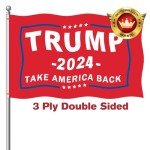 Trump 2024 Flags 3x5 Outdoor Made in USA Double Sided 3 Ply - Heavy Duty President Trump Flags 2024 Banner for Outside with 2 Brass Grommets Fade Resistant for Indoor Outdoor Decorations