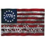 Anley Fly Breeze 3x5 Foot We the People Flag - Canvas Header and Double Stitched - 1776 Vintage Betsy Ross the United States Constitution Flags Polyester with Brass Grommets 3 X 5 Ft