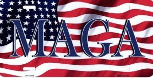 MAGA Flag Novelty Metal License Plate Tag LP-12212